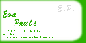 eva pauli business card